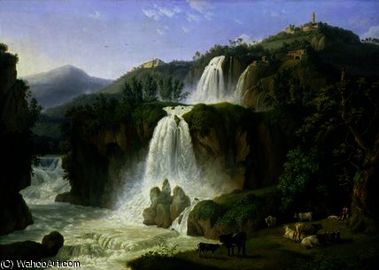 The Waterfall At Tivoli — Jacob Philipp Hackert