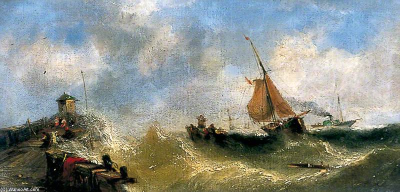 Fishing Boats Off The French Coast Beating To Windward — Adolphus Knell