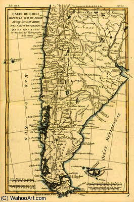 Chile, From The South Of Peru To Cape Horn, From 'atlas De Toutes Les Parties Connues Du Globe Terre — Rigobert Bonne (charles Marie Rigobert Bonne)