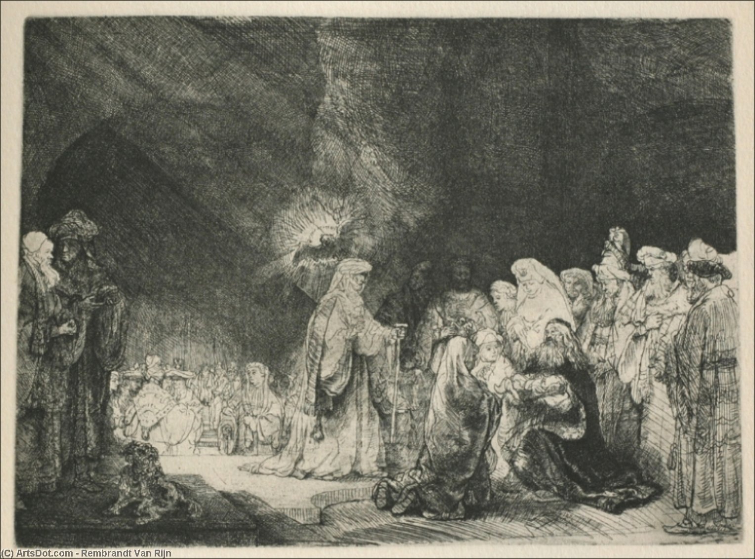 The Presentation In The Vaulted Temple — Rembrandt Van Rijn