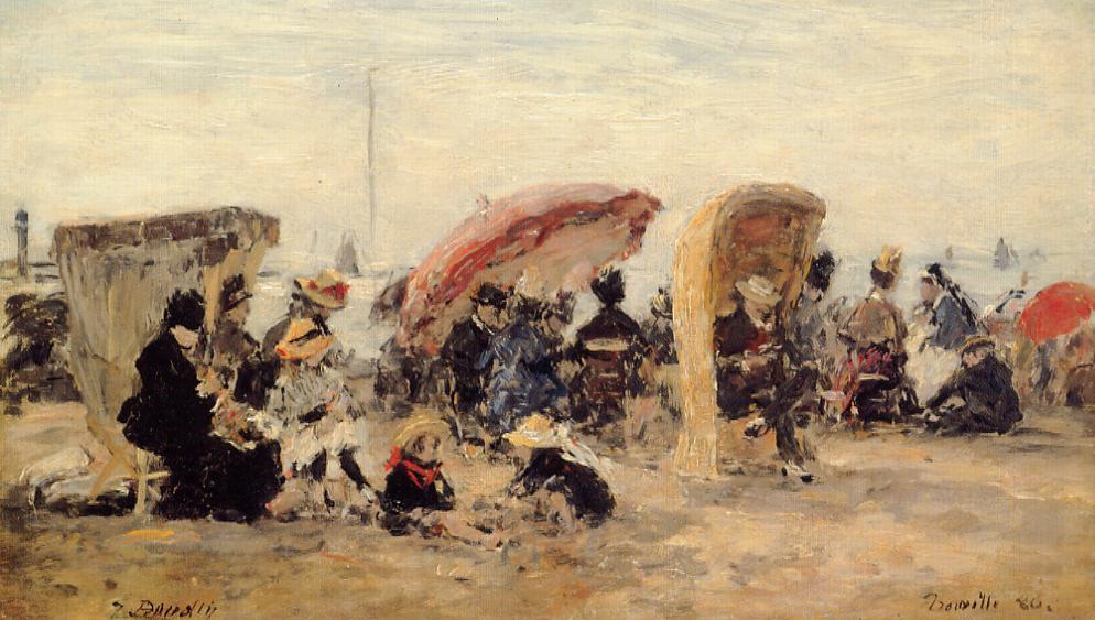 Trouville, Beach Scene (21) — Eugène Louis Boudin