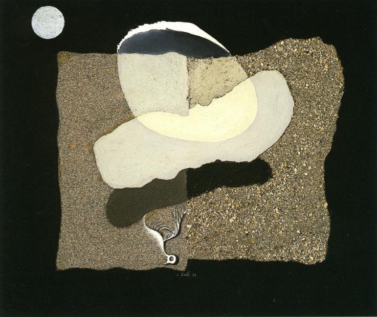 Big Thumb. Beach. Moon And Decaying Bird (dit Gros) — Salvador Dalí