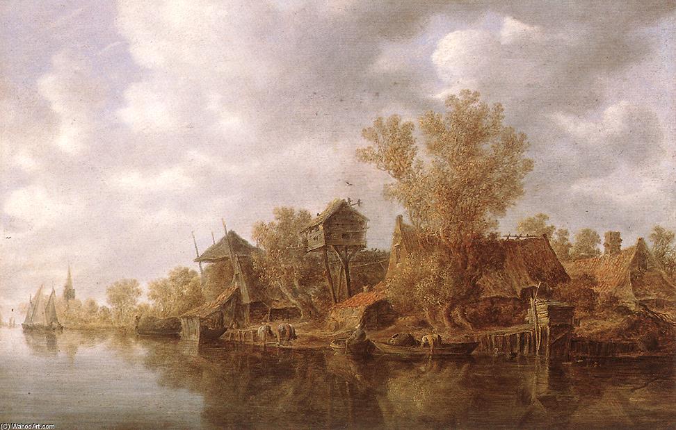 Village At The River — Jan Jozefszoon Van Goyen