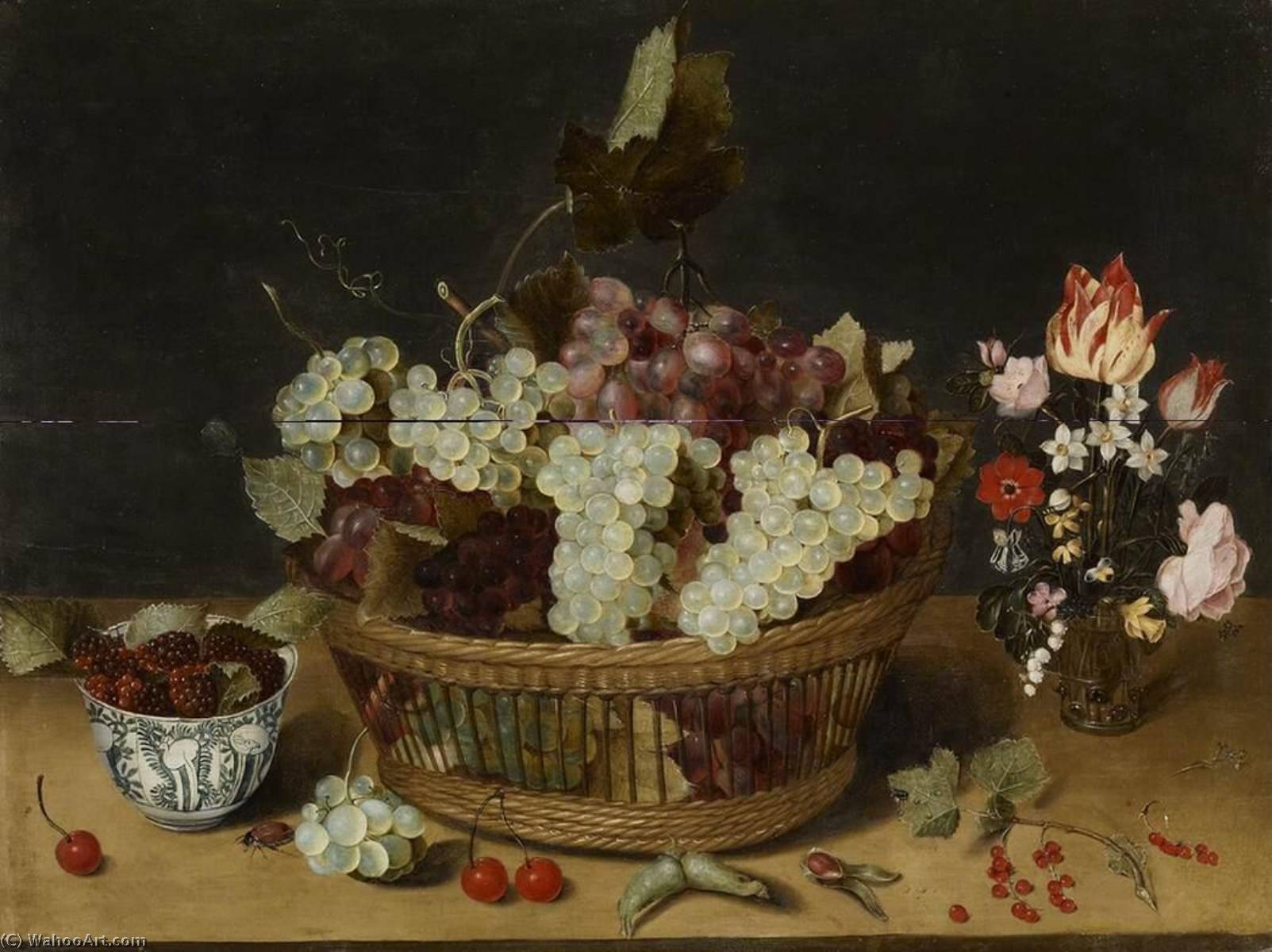 Still Life With Chinese Bowl And Vase Of Flowers — Isaak Soreau