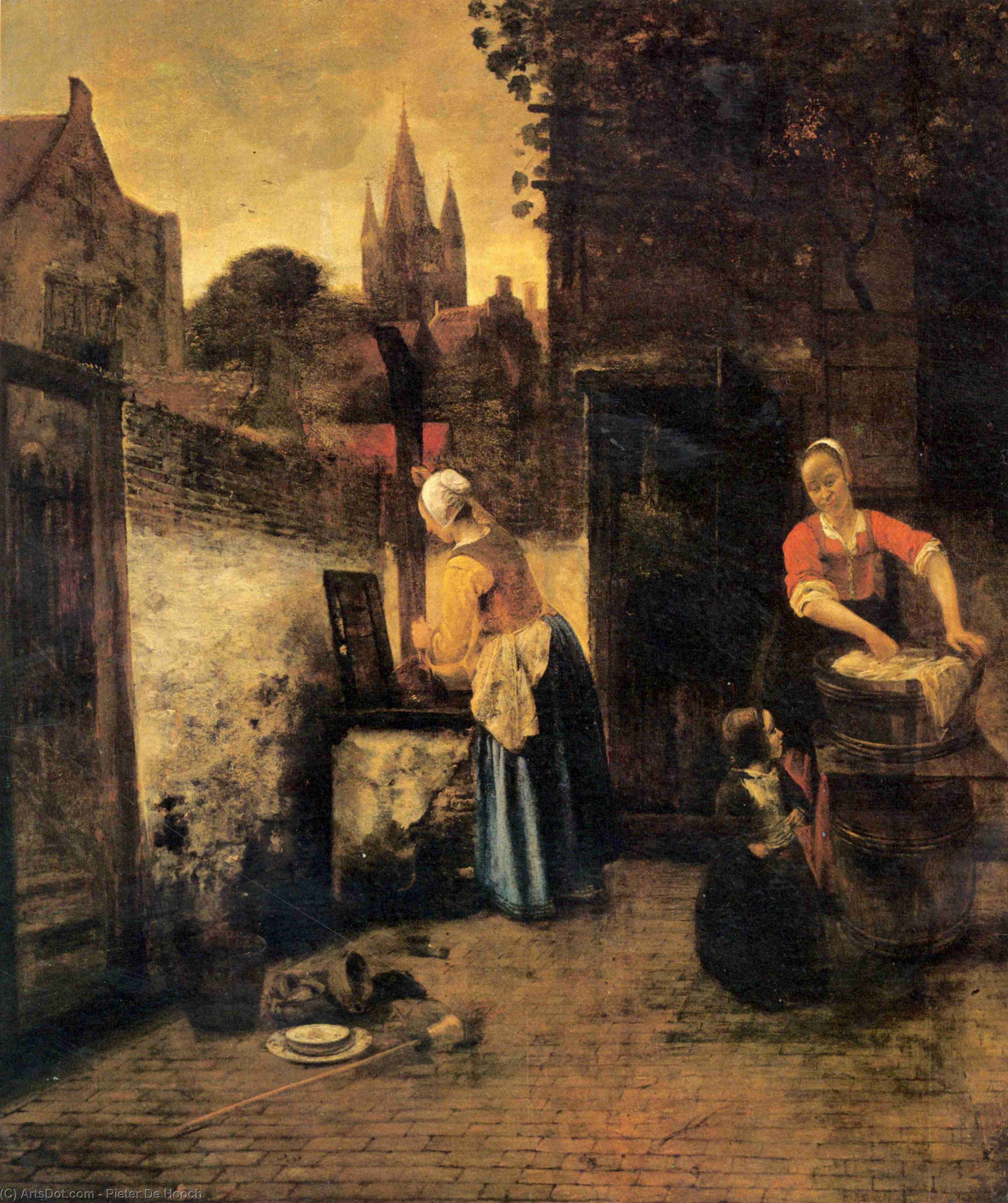 Two Women With A Child In Court — Питер Де Хух