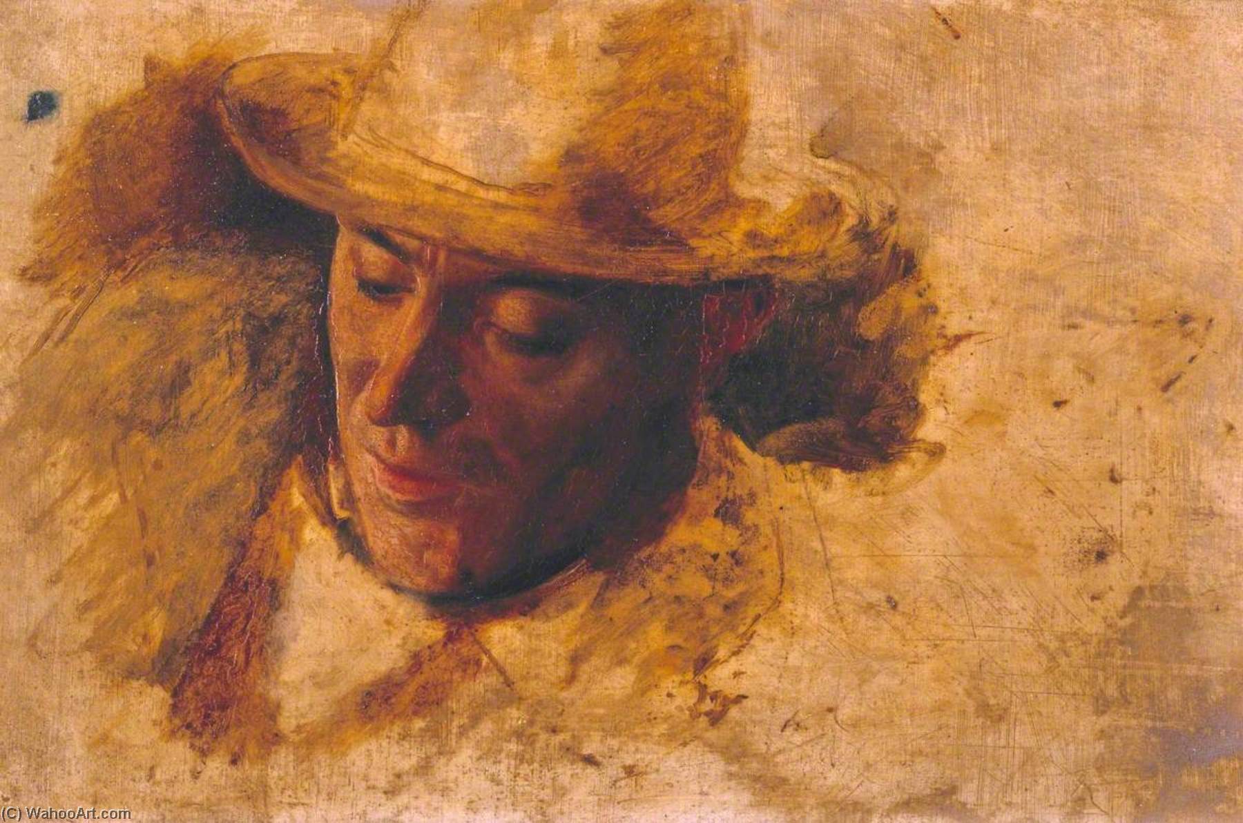 Study Of A Man's Head For 'picciola' — Robert Braithwaite Martineau