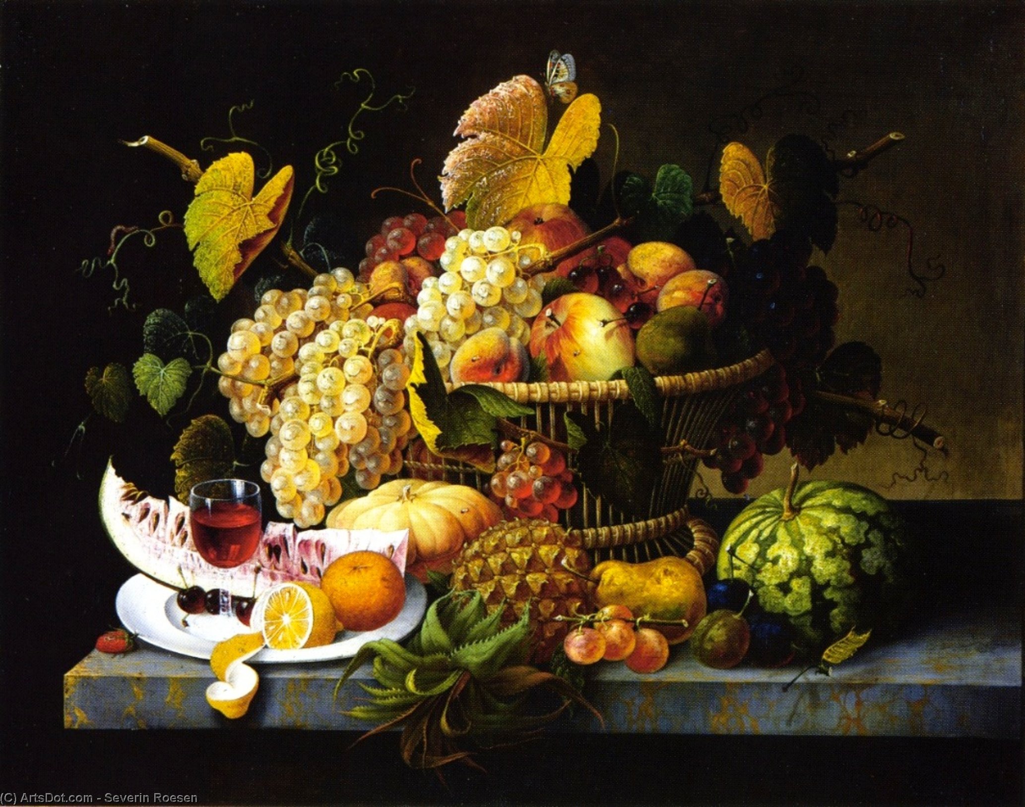 Still Life With Basket Of Fruit — Северин Розен