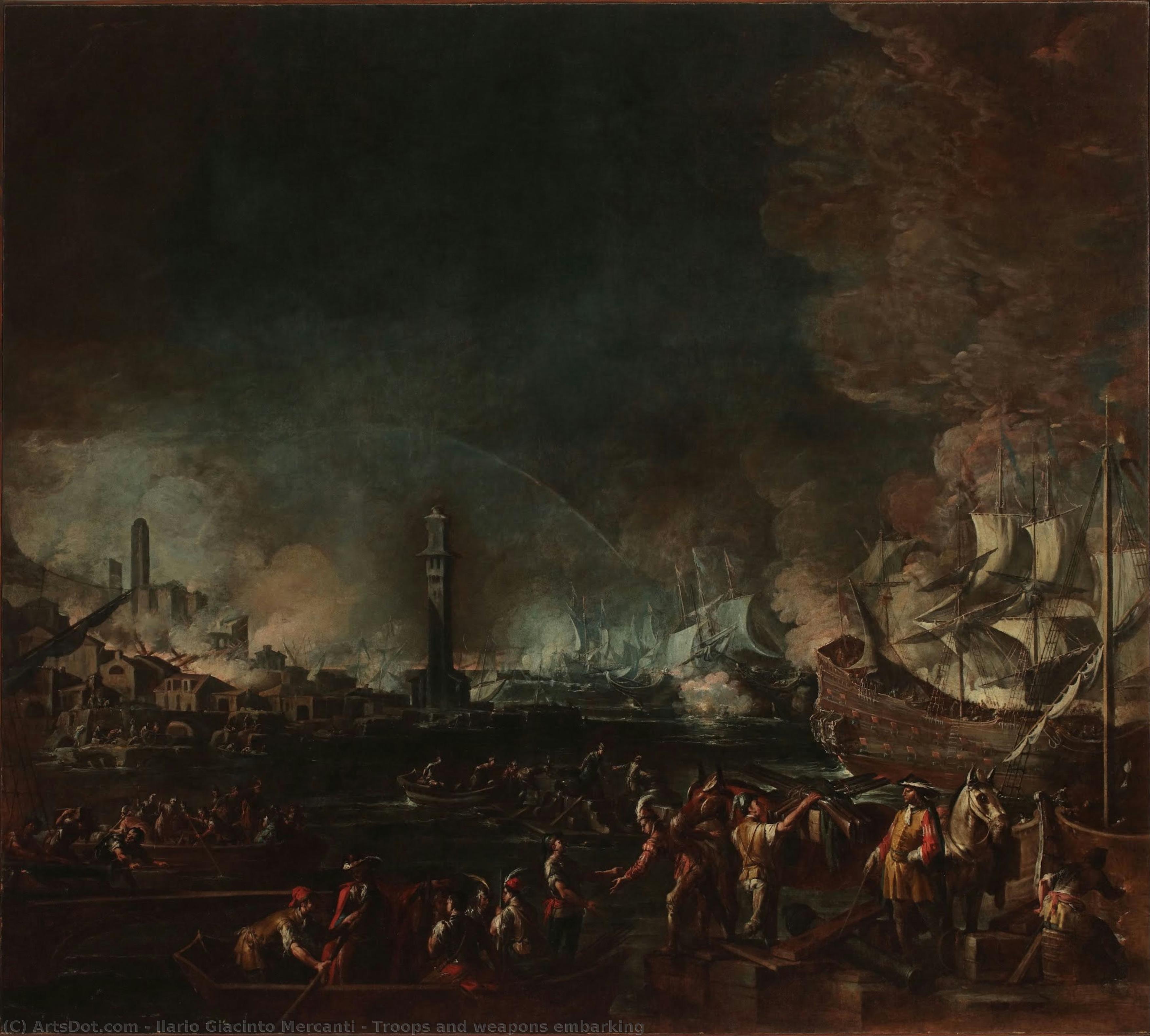 Troops And Weapons Embarking — Ilario Giacinto Mercanti