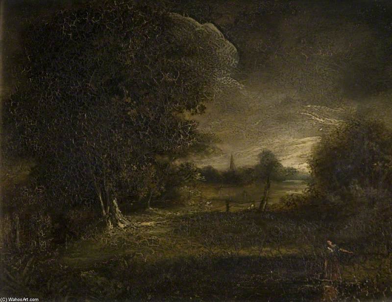 Distant View Of Salisbury Cathedral, Wiltshire — Edward Charles Williams