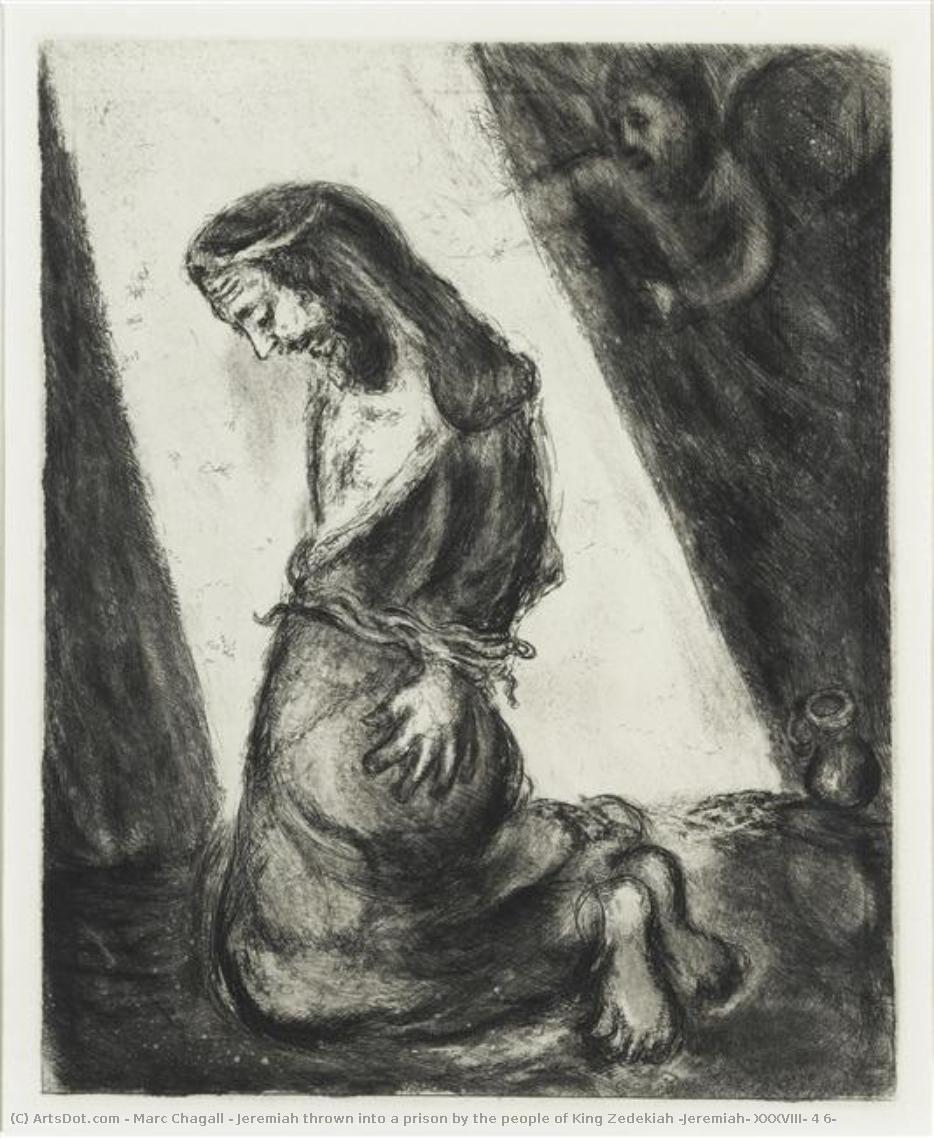 Jeremiah Thrown Into A Prison By The People Of King Zedekiah (jeremiah, Xxxviii, 4 6) — Marc Chagall