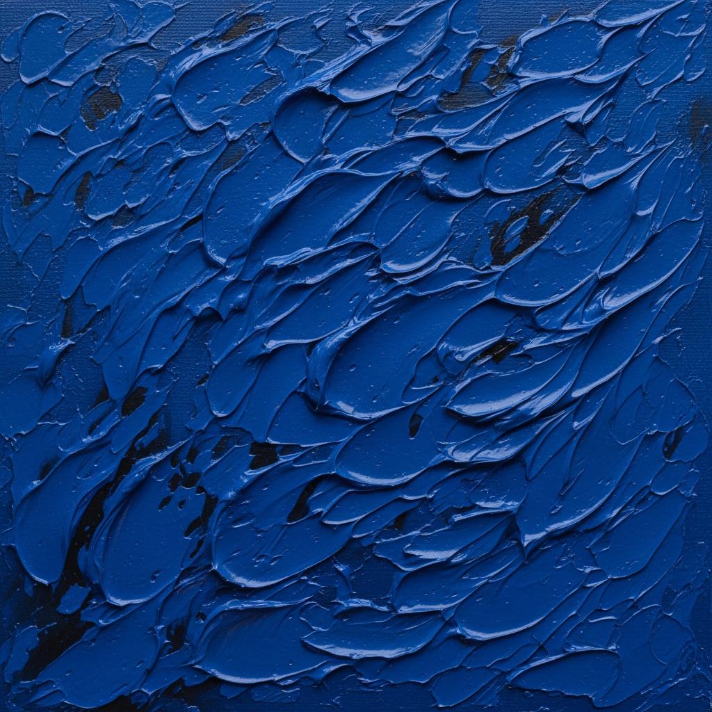Monolithic Depths Of Ultramarine: A Sculptural Study In Midnight Blue Impasto — David Moreau