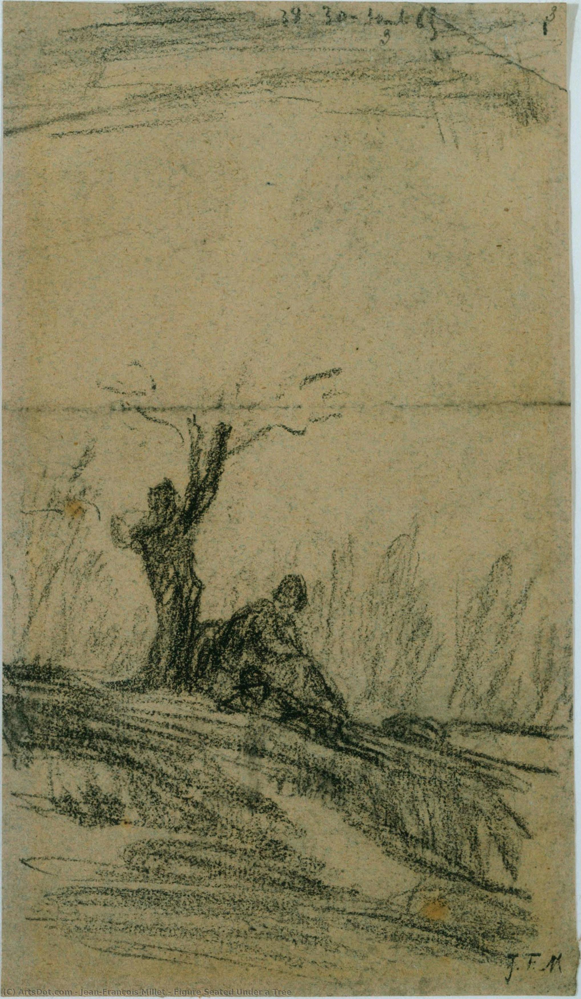 Figure Seated Under A Tree — Jean-françois Millet