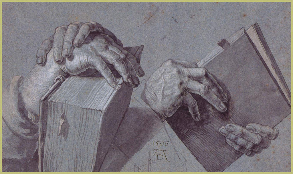 Two Hands Holding A Pair Of Books — Albrecht Dürer