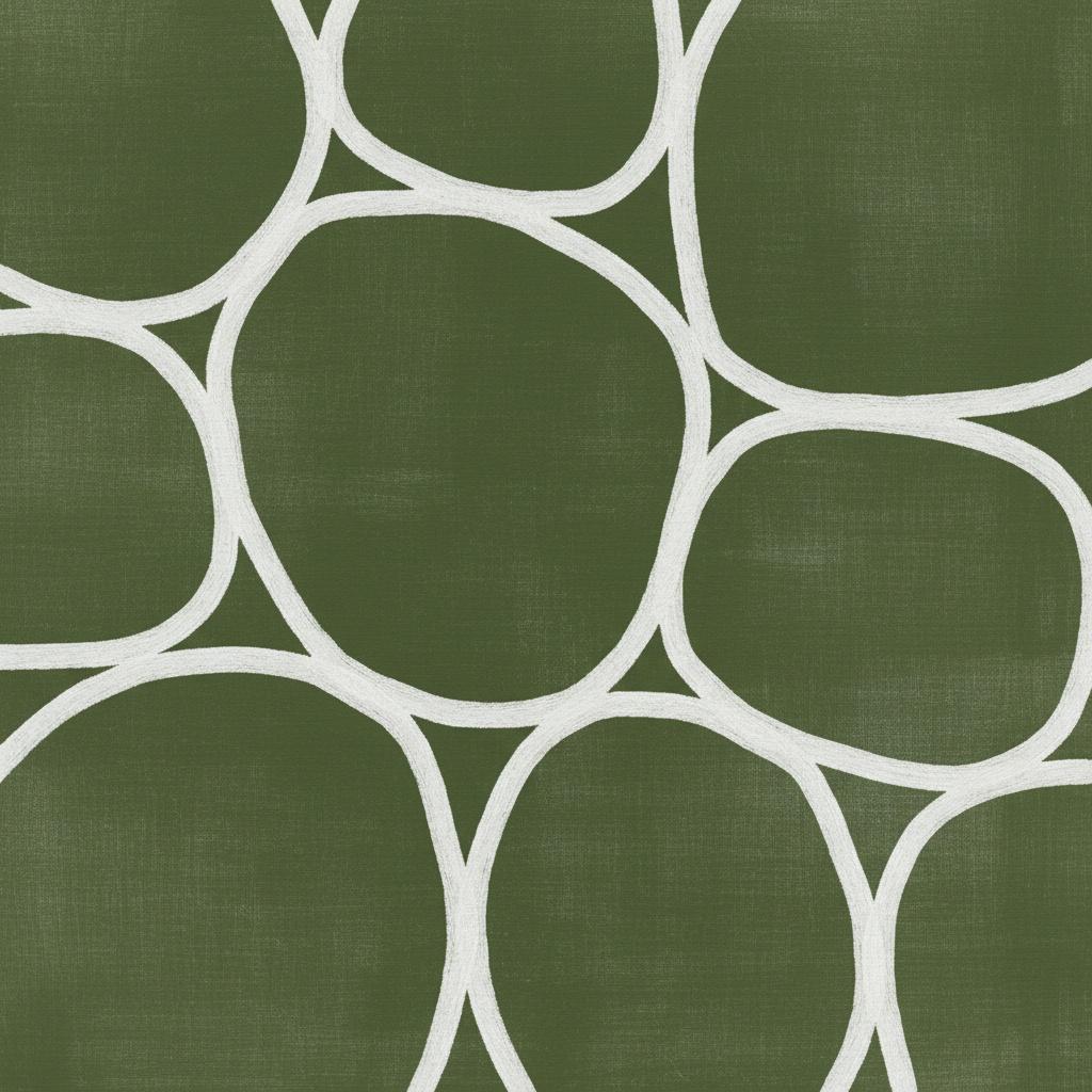 Interwoven Organic Cells In Meditative Olive And Ethereal Off-white Monolith — Laurent Fabre
