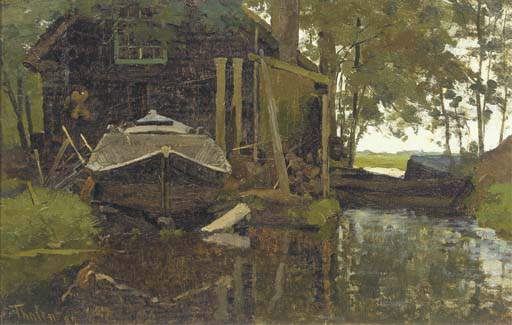 Werfje Van Schreurs, Giethoorn A Wharf In Giethoorn — Willem Bastiaan Tholen