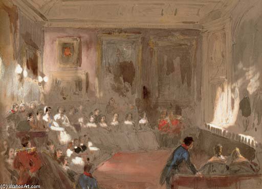 A Theatrical Performance In The Rubens Room, Windsor Castle — Louis Haghe