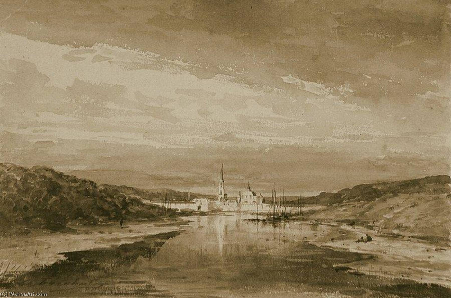 Monastery On The Riverbank — Alexei Petrovich Bogoliubov