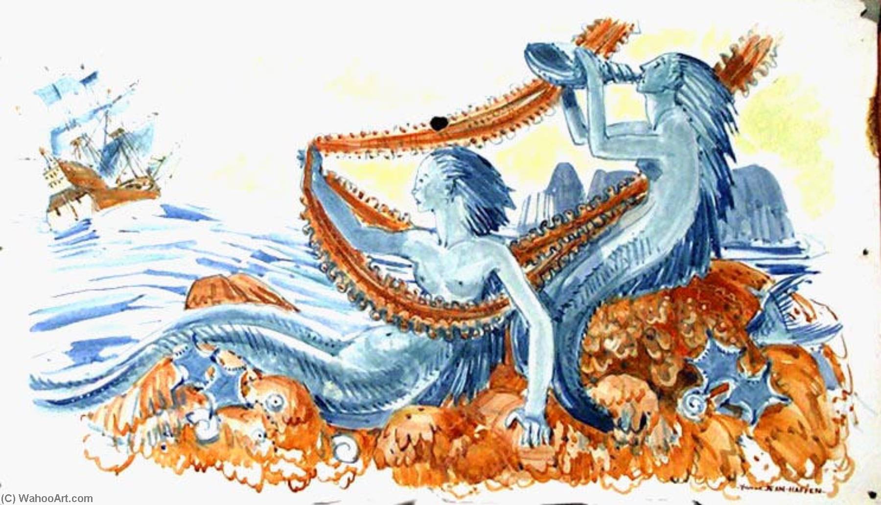 Voilier Et Sirènes — Yvonne Jean Haffen