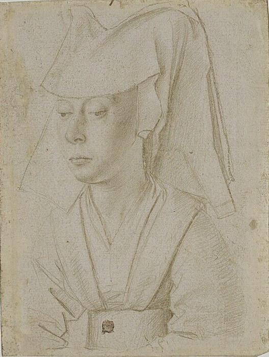 Portrait De Femme À Mi-corps Coiffée D'un Hennin, De Trois Quarts À Gauche — ペトルス・クリストゥス
