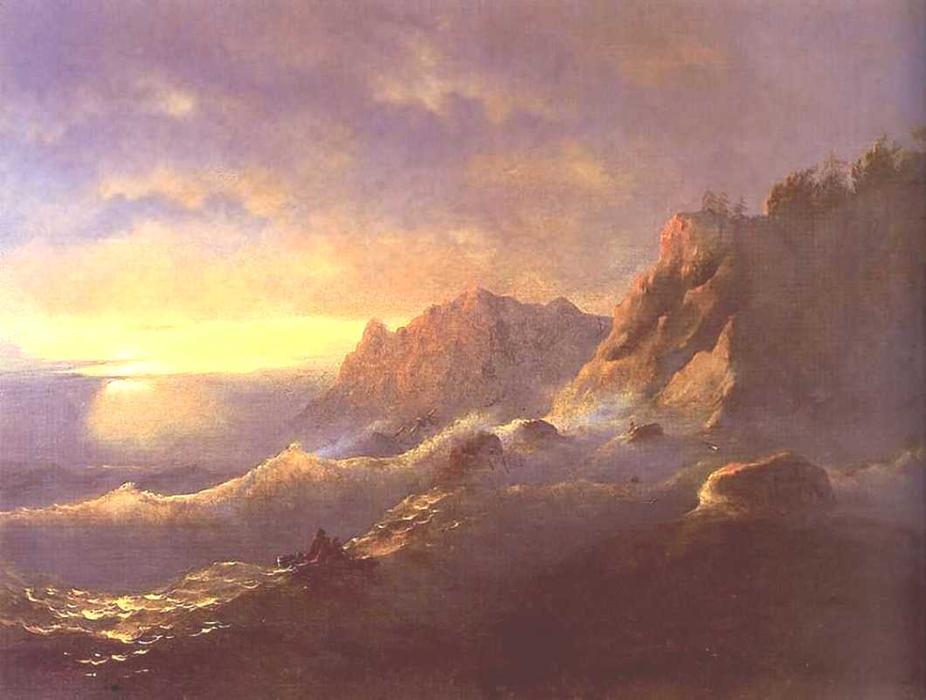 Tempest, Sunset — Ivan Konstantinovich Aivazovsky