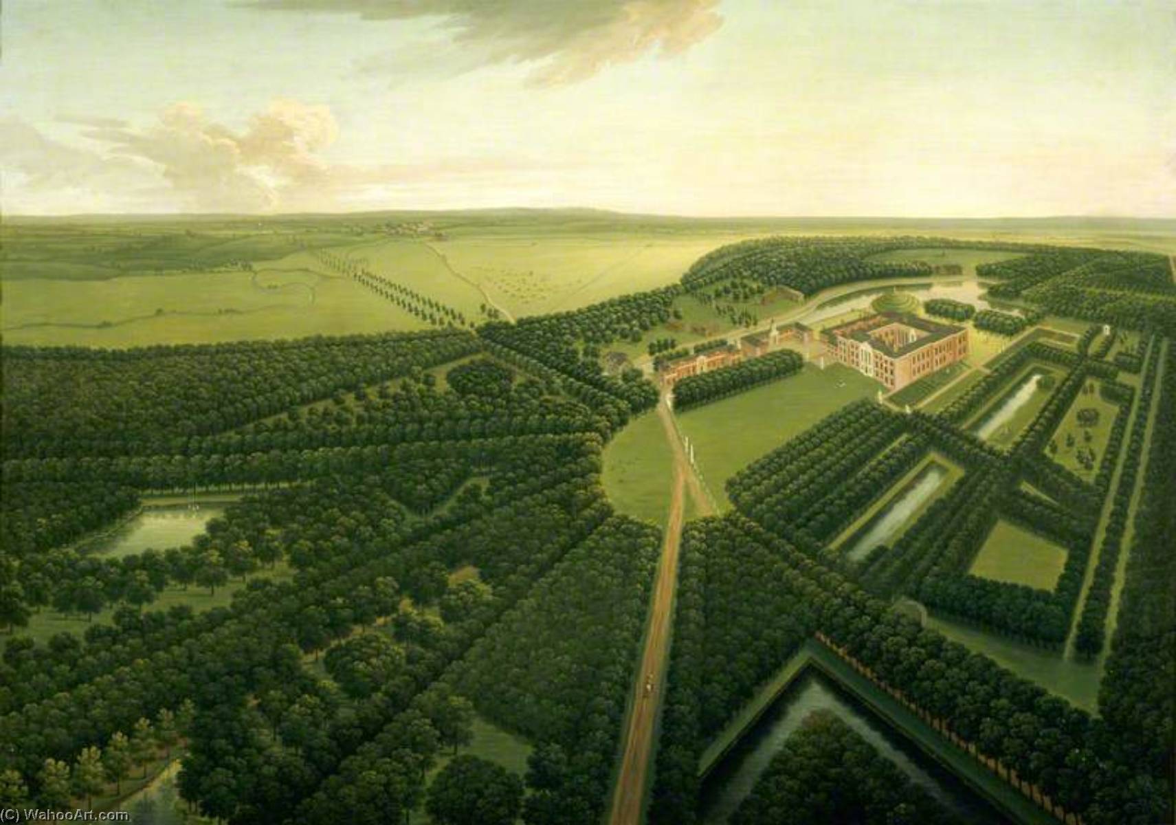 A Bird's Eye View Of Dunham Massey From The Southeast — John Harris