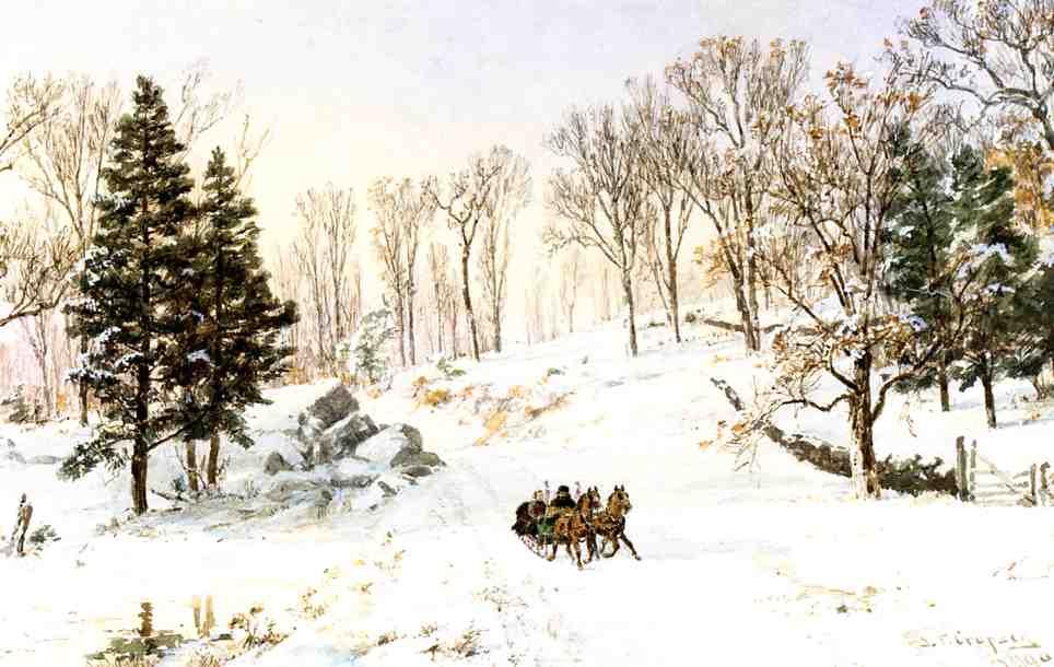 Winter On Rivensdale Road, Hastings-on-hudson, New York — Jasper Francis Cropsey