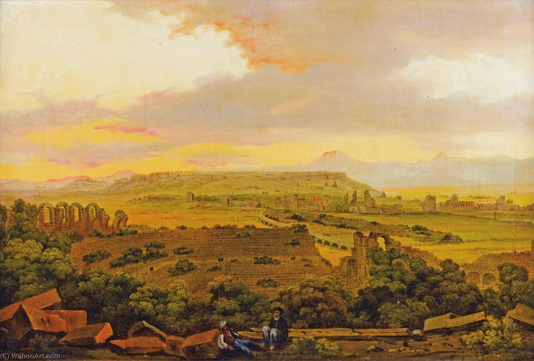 Le Repos Près Des Ruines D'un Théâtre Antique — Carl (friedrich Heinrich) Werner