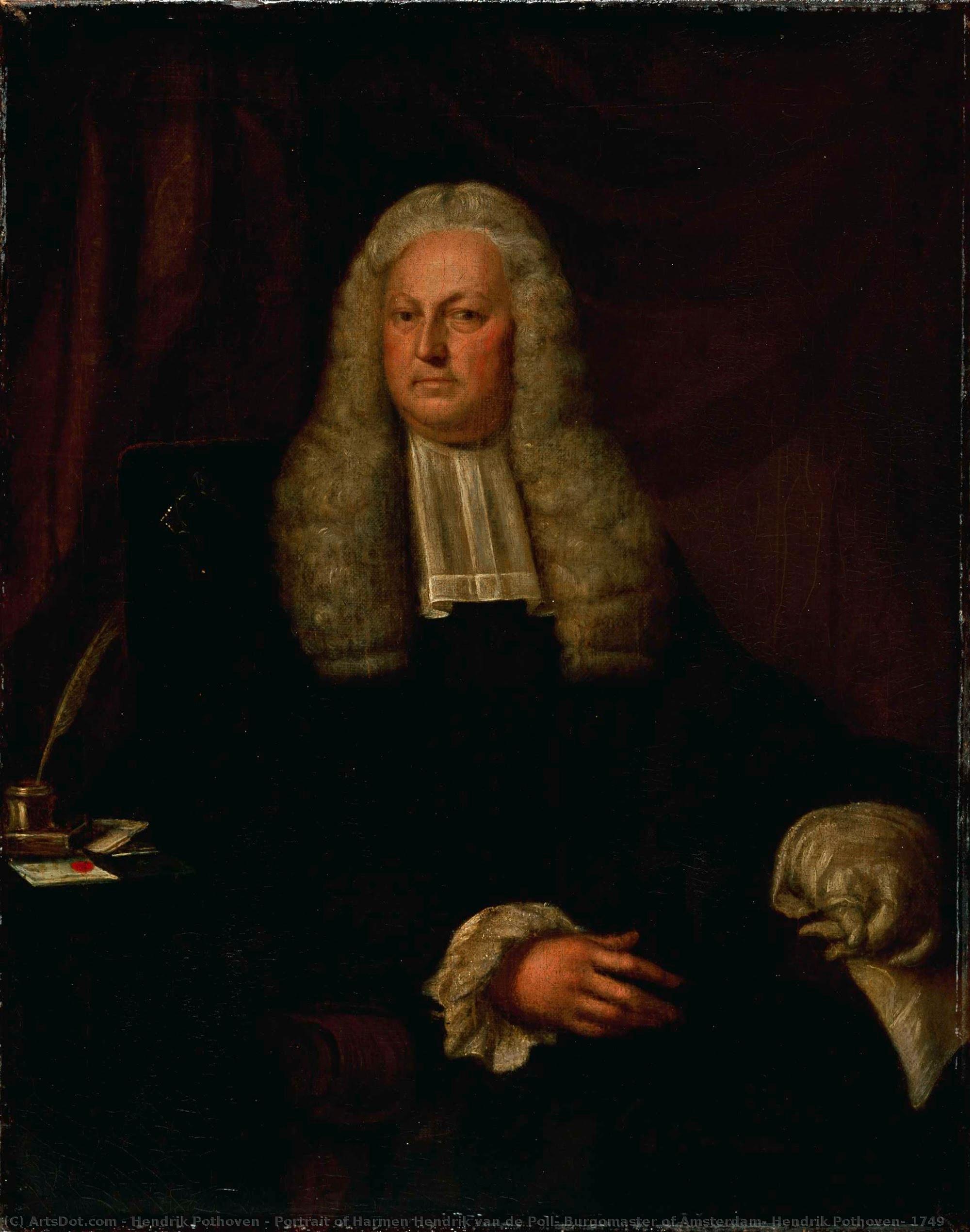 Portrait Of Harmen Hendrik Van De Poll, Burgomaster Of Amsterdam, Hendrik Pothoven, 1749 — Hendrik Pothoven