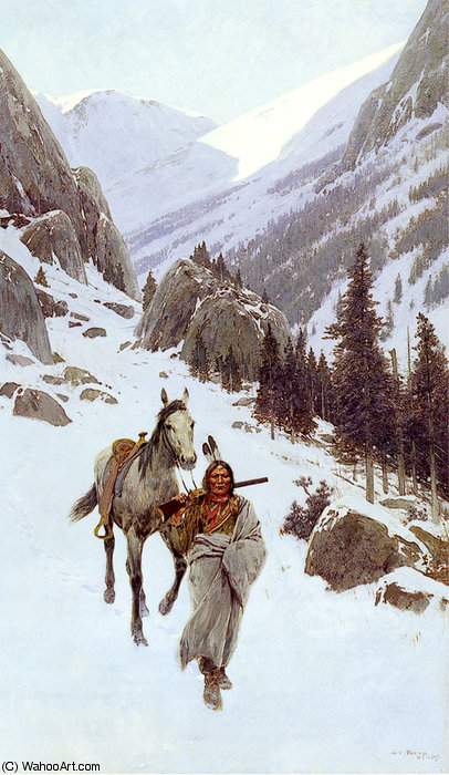 Arny Henry Through The Pass Winter — Henry F Farny