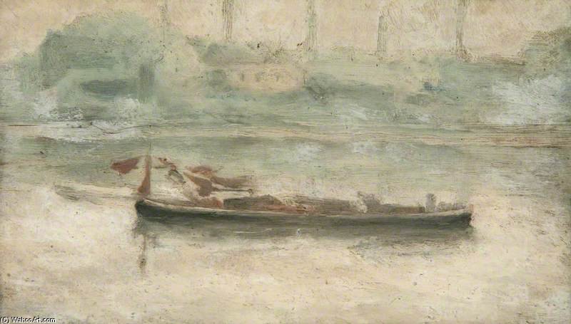 Barges Anchored Off Battersea Bridge — Paul Fordyce Maitland