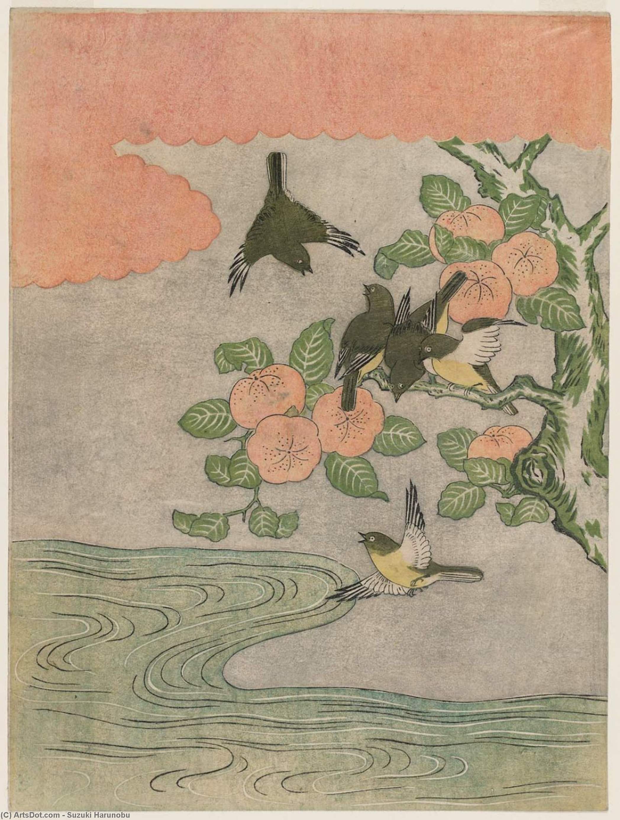 Quince Fruit And Japanese White-eye — Suzuki Harunobu