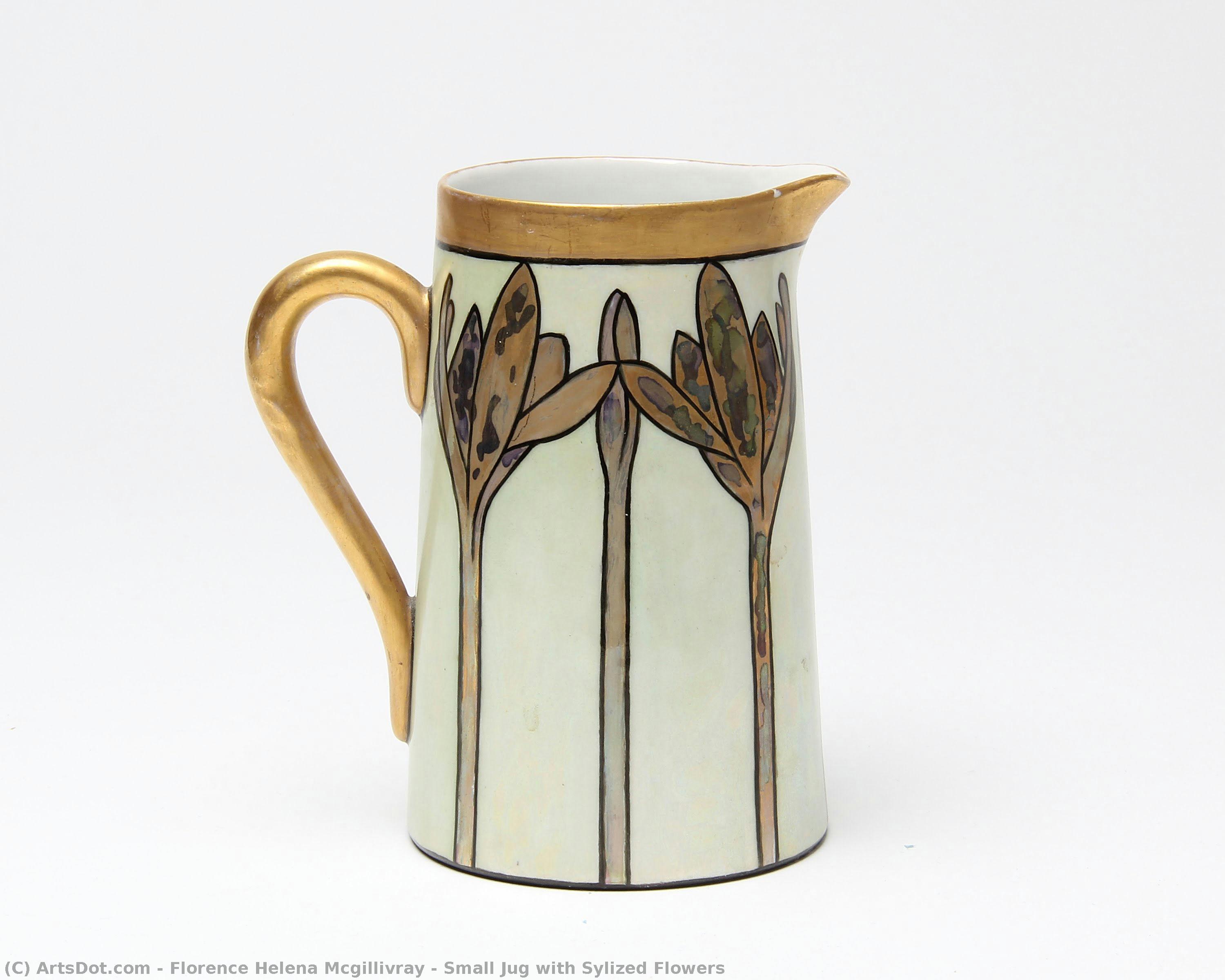 Small Jug With Sylized Flowers — Florence Helena Mcgillivray