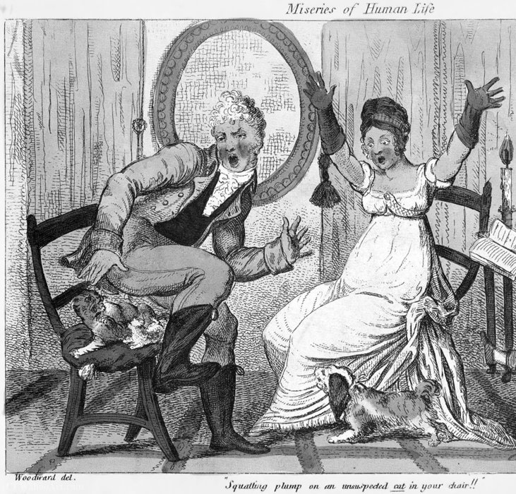 Squatting Plump On An Unexpected Cat In Your Chair!! — Isaac Robert Cruikshank