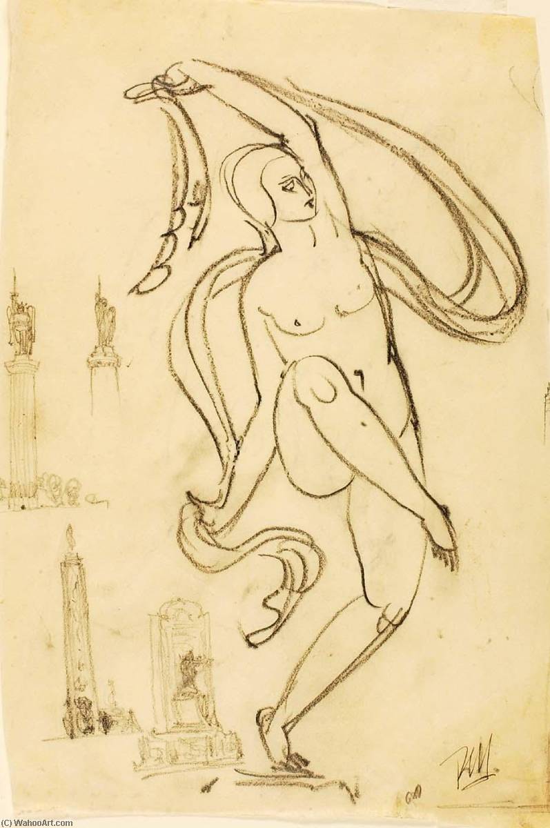 (female Nude With Flying Drapery) (maenad) — Paul Manship