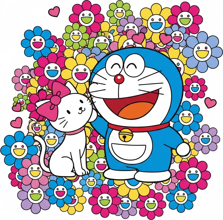 A Radiant Symphony Of Azure Companionship Amidst A Vibrant Floral Bloom — Laurent Delcourt