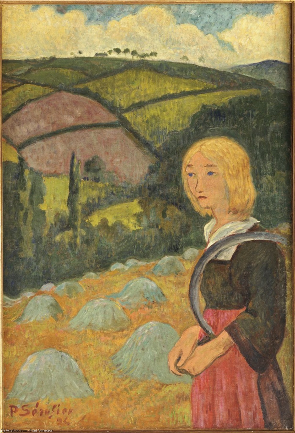 Young Breton Girl And Haystacks — Paul Sérusier