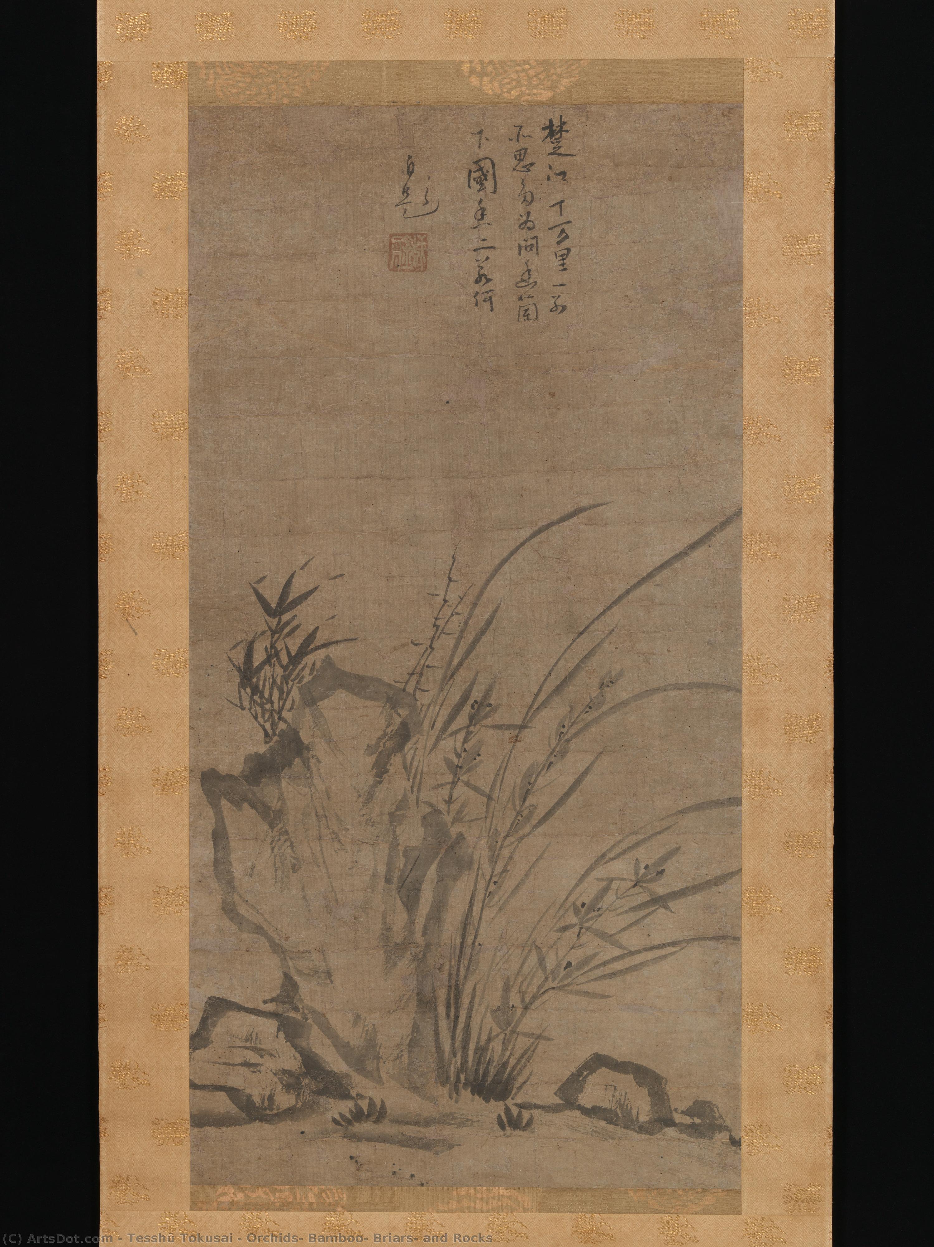 Orchids, Bamboo, Briars, And Rocks — Tesshū Tokusai