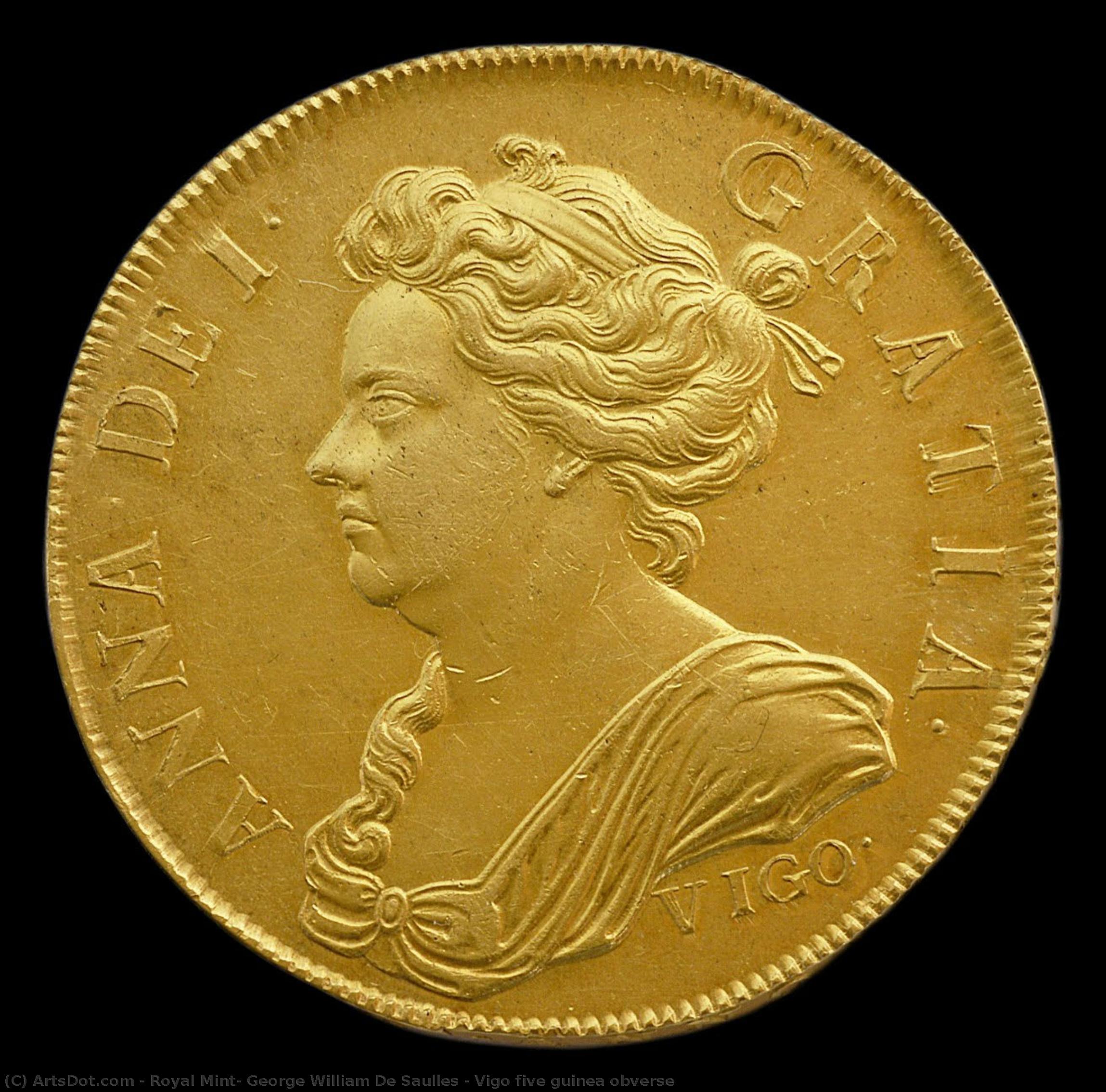 Vigo Five Guinea Obverse — George William De Saulles