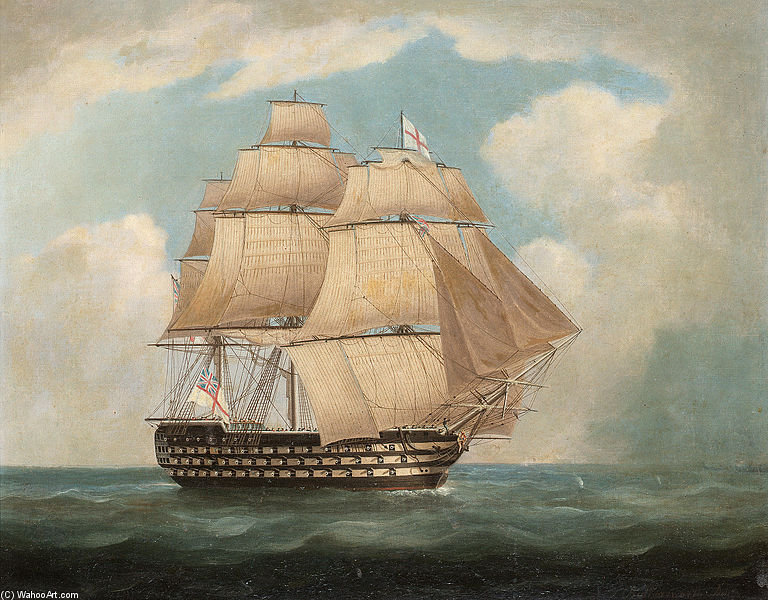 H.m.s. 'victory' In Full Sail And In A Squall - — Thomas Buttersworth