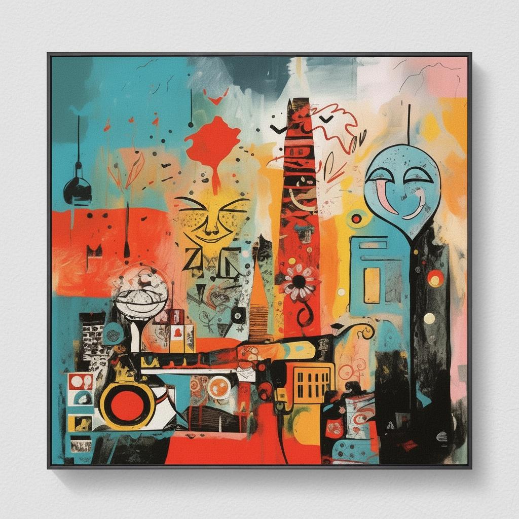 Fragmented Echoes Of A Primordial Landscape In Cyan And Vermilion Gold — Laurent Fabre