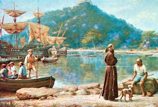 English The Arrival Of Friar Pedro Palácios Português A Chegada Do Frei Pedro Palácios — Benedito Calixto
