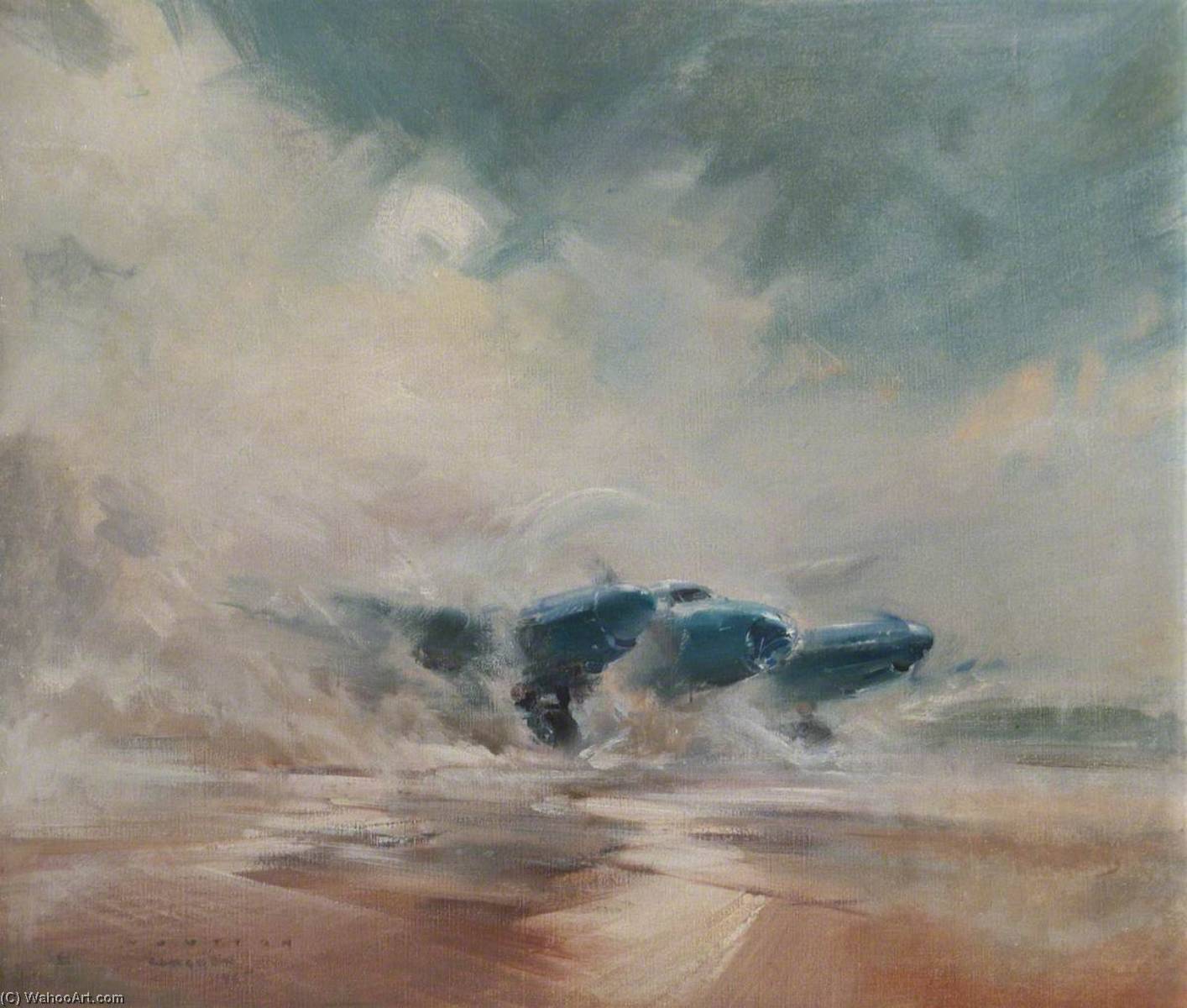 Rangoon Aircraft Taking Off From Waterlogged Runway — Frank Wootton