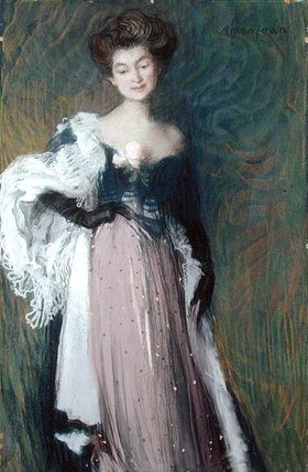 Young Woman With A Rose — Edmond-françois Aman-jean
