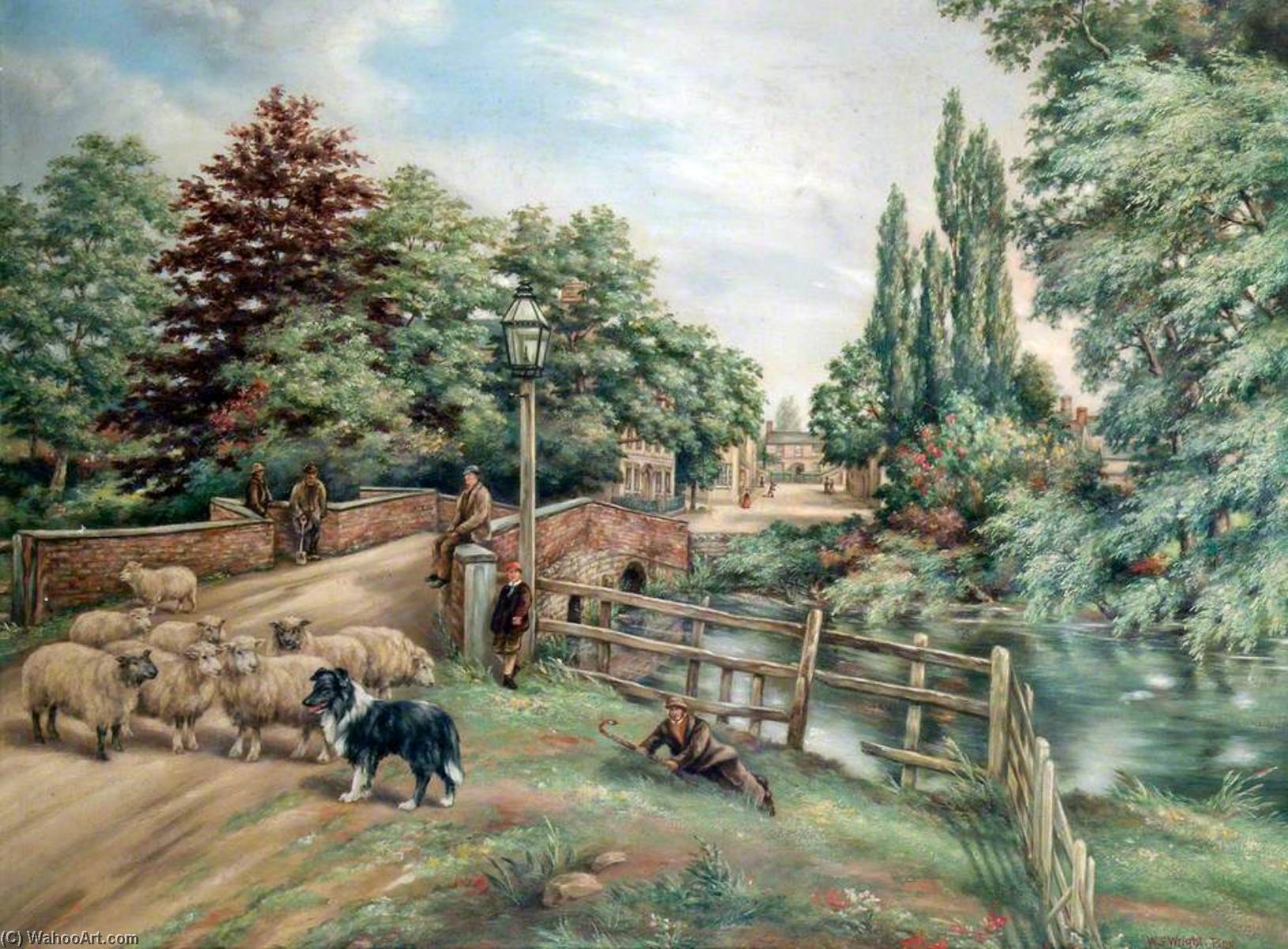 Old Olney Bridge, Buckinghamshire — William Samuel Wright
