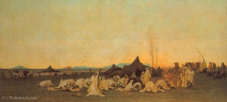 Evening Prayer In The Sahara, (1863) — Gustave Guillaumet