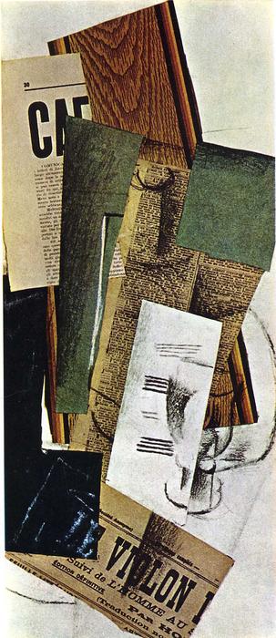 Glass Carafe And Newspapers — Georges Braque