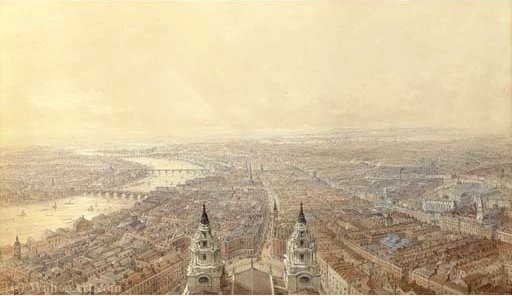 An Extensive View Of London From St Paul's Cathedral, Looking West — Thomas Allom