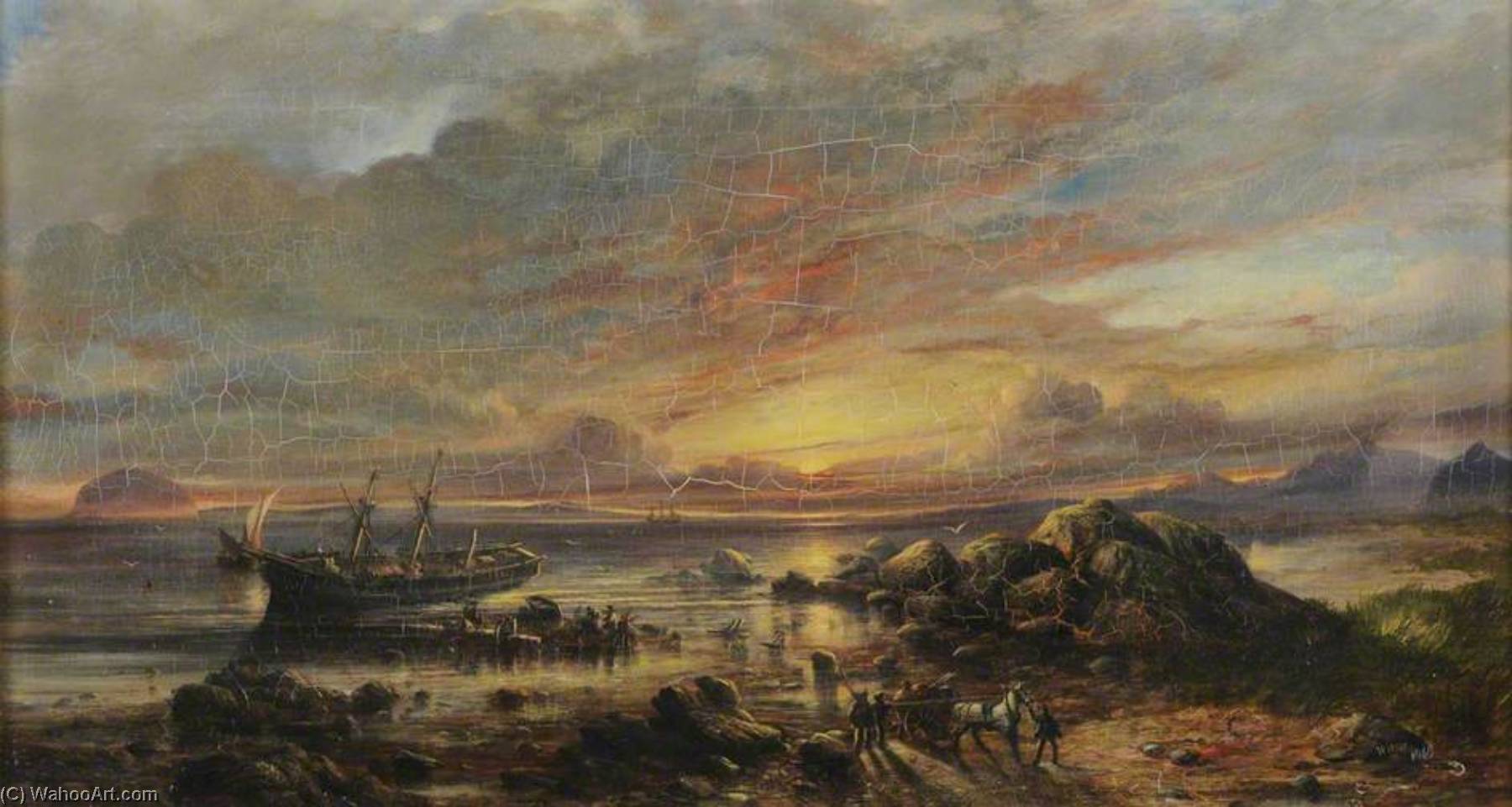 Vessel Ashore Near Dipple — William Muir