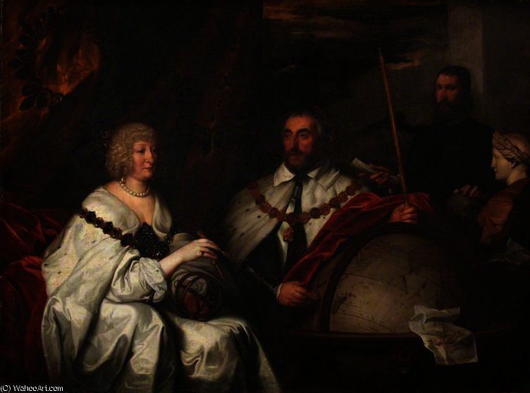 Thomas Howard, 2nd Earl Of Arundel, And His Wife Lady Alethea Talbot, Countess Of Arundel, With Francis Junius, Or William Petty — Sir Anthony Van Dyck