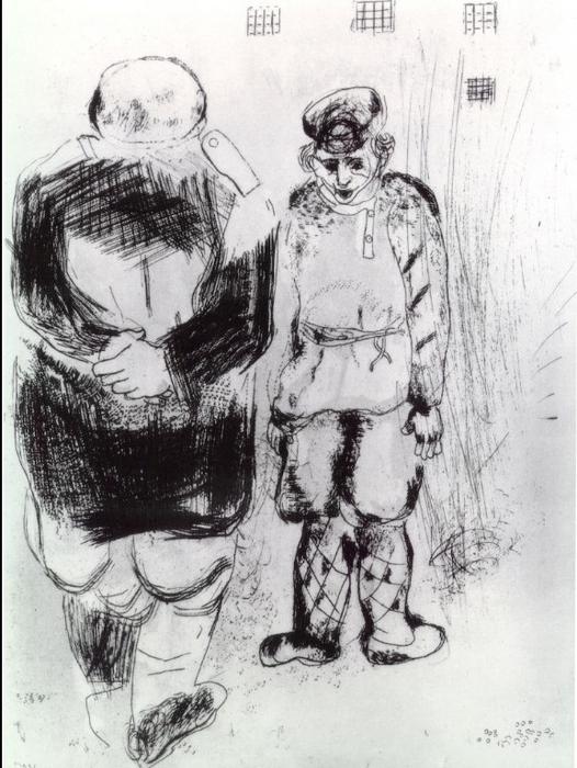 A Hombre Sin Pasaporte Con Policía — Marc Chagall